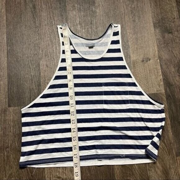 aerie Blue & White Striped Sleeveless Crop Top Size XS - Picture 7 of 8